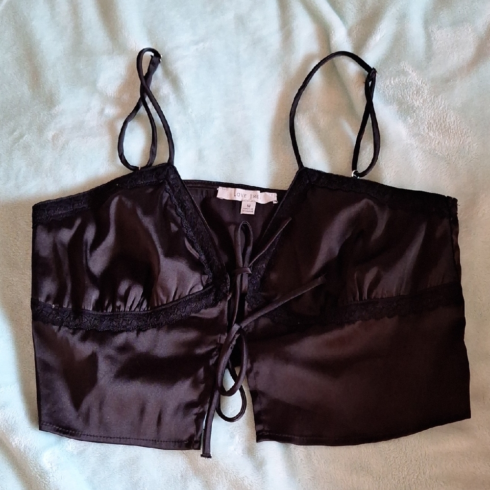 Elegant Black Lace Trim Camisole